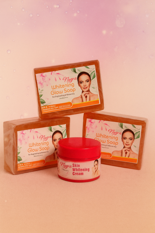 Nuqra Glow & Radiance Combo – 3 Soaps + 1 Whitening Cream