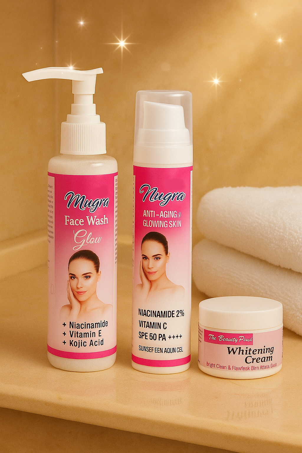 Nuqra Complete Glow Care Combo – Cleanse, Brighten, Protect